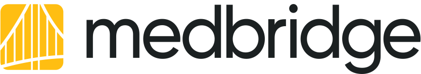 MedBridge logo with yellow bars on the left and "medbridge" in bold black lowercase letters on the right.
